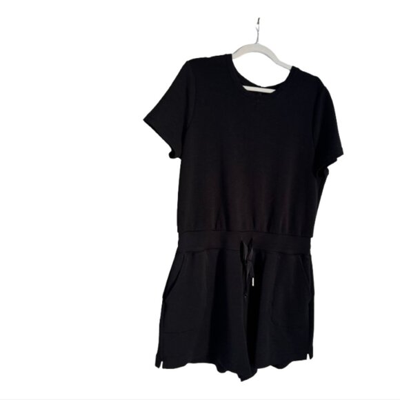 Spanx Air Essentials Airluxe Short Sleeve Shorts Romper - Black - XL - Picture 2 of 3